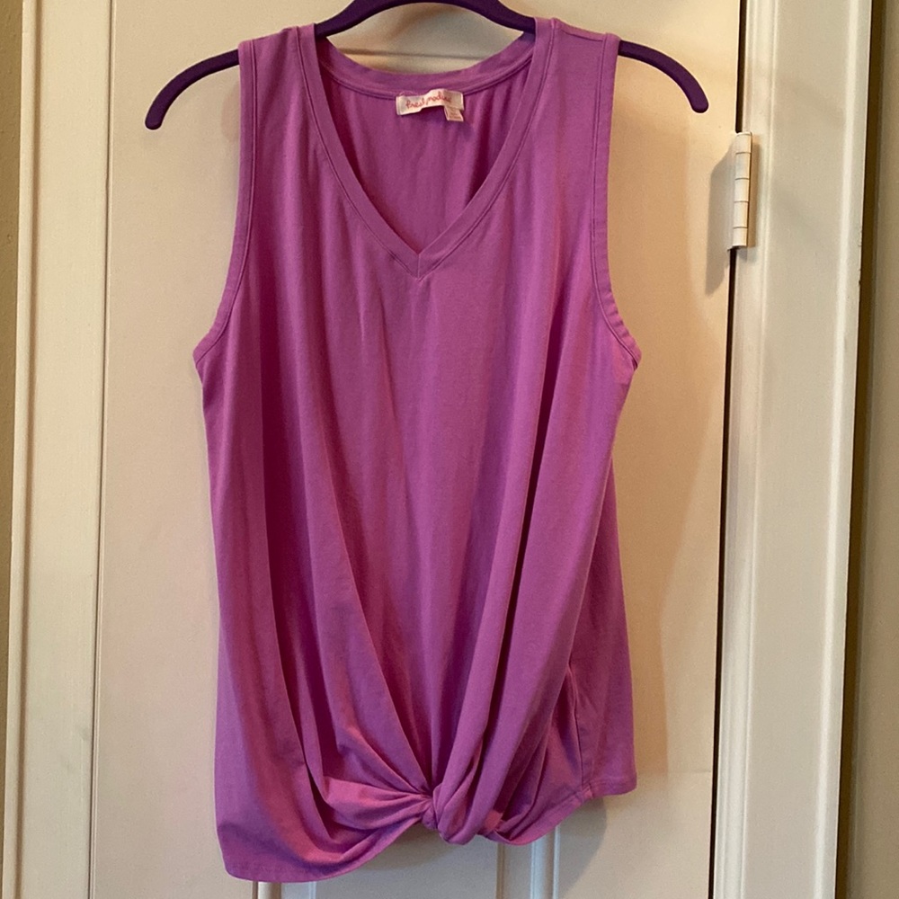 EUC Fresh Produce Purple Twist-Front Tank Top - Size Large